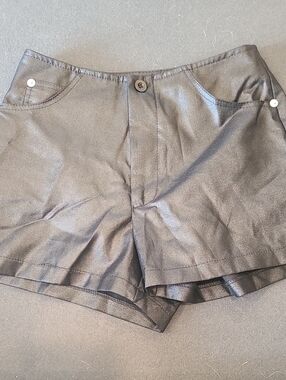 Dynamite Black Faux Leather High Waisted Shorts Size 1
